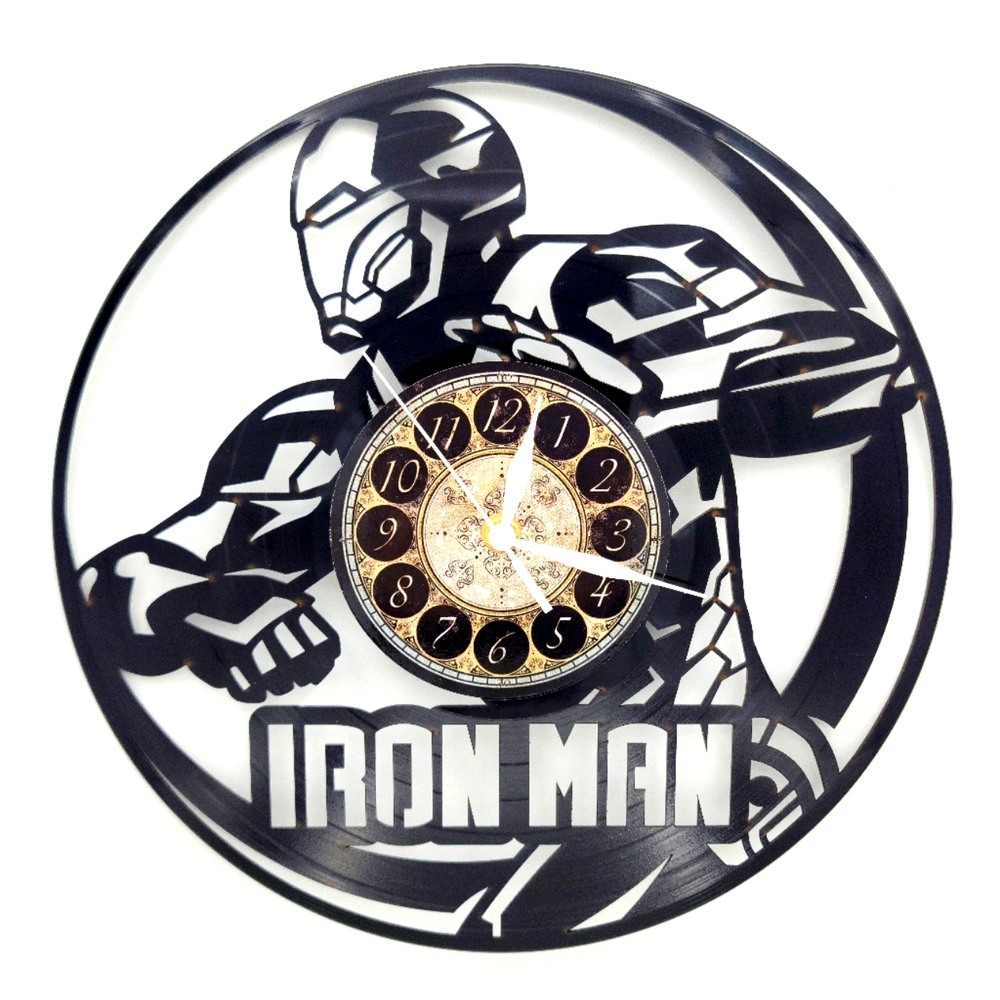 IRON MAN vinyl record clock